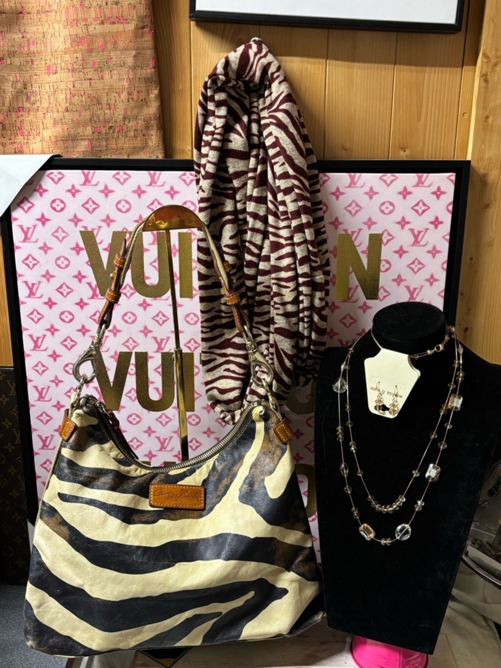 Dooney vintage zebra tote bundle